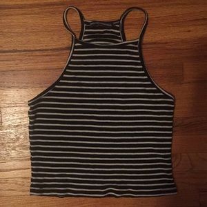 Brandy Melville black and white stripped tank top